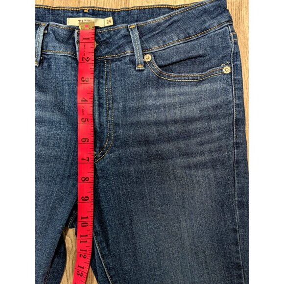 Levi's 711 Skinny Jeans Women’s Size 29 x 30 Mid Rise Stretch Blue Denim - Picture 7 of 11